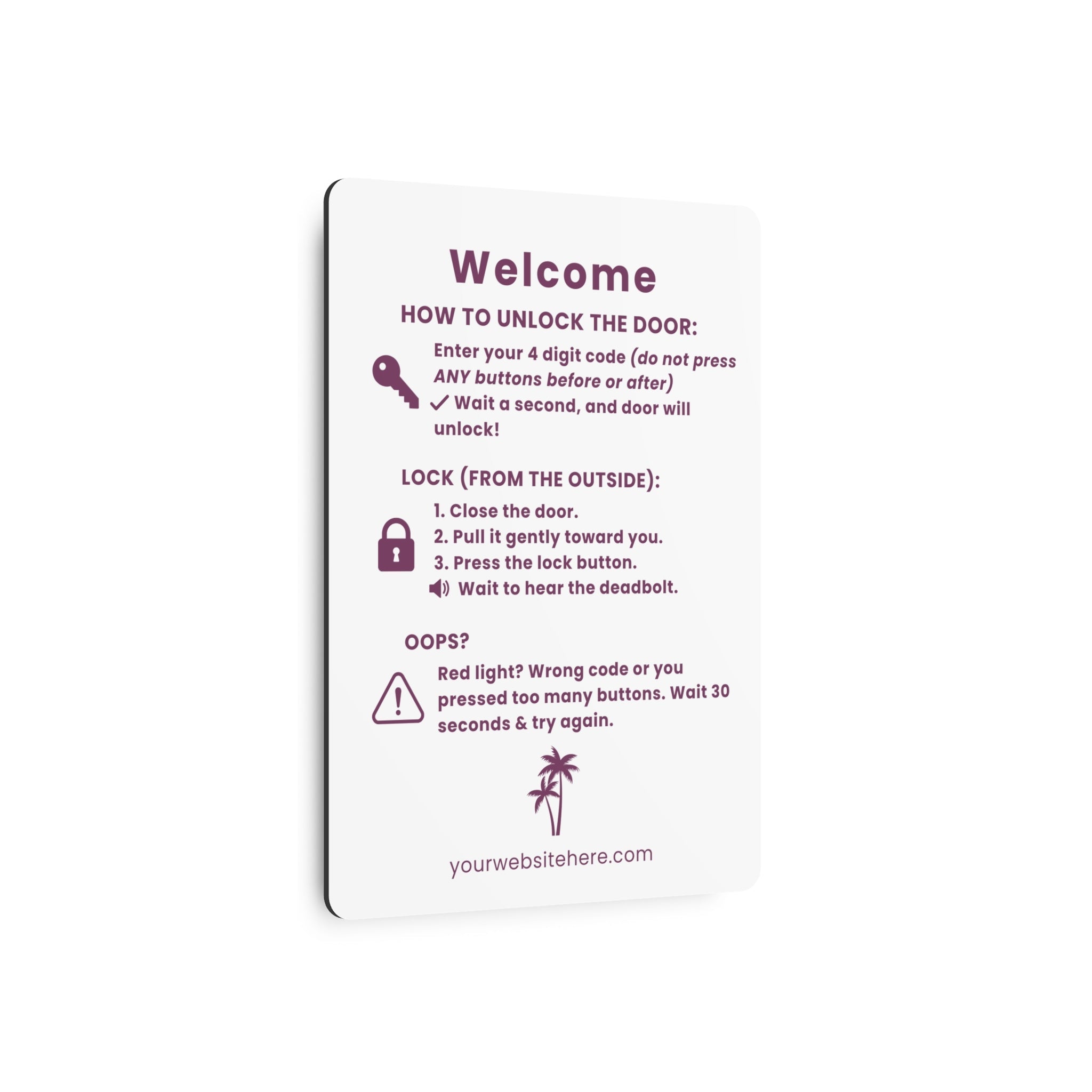 Keypad / Lock Instructions