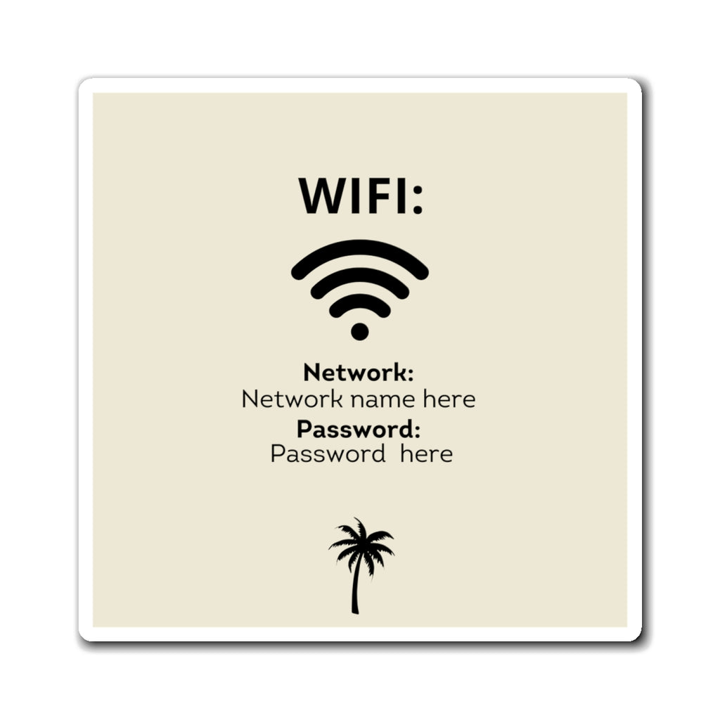 Airbnb Wifi Magnet, VRBO Wifi Magnet, Vacation Rental Wifi Sign, Wifi Sign, Rental Wifi Sign, Beach Design Design, Palm Tree