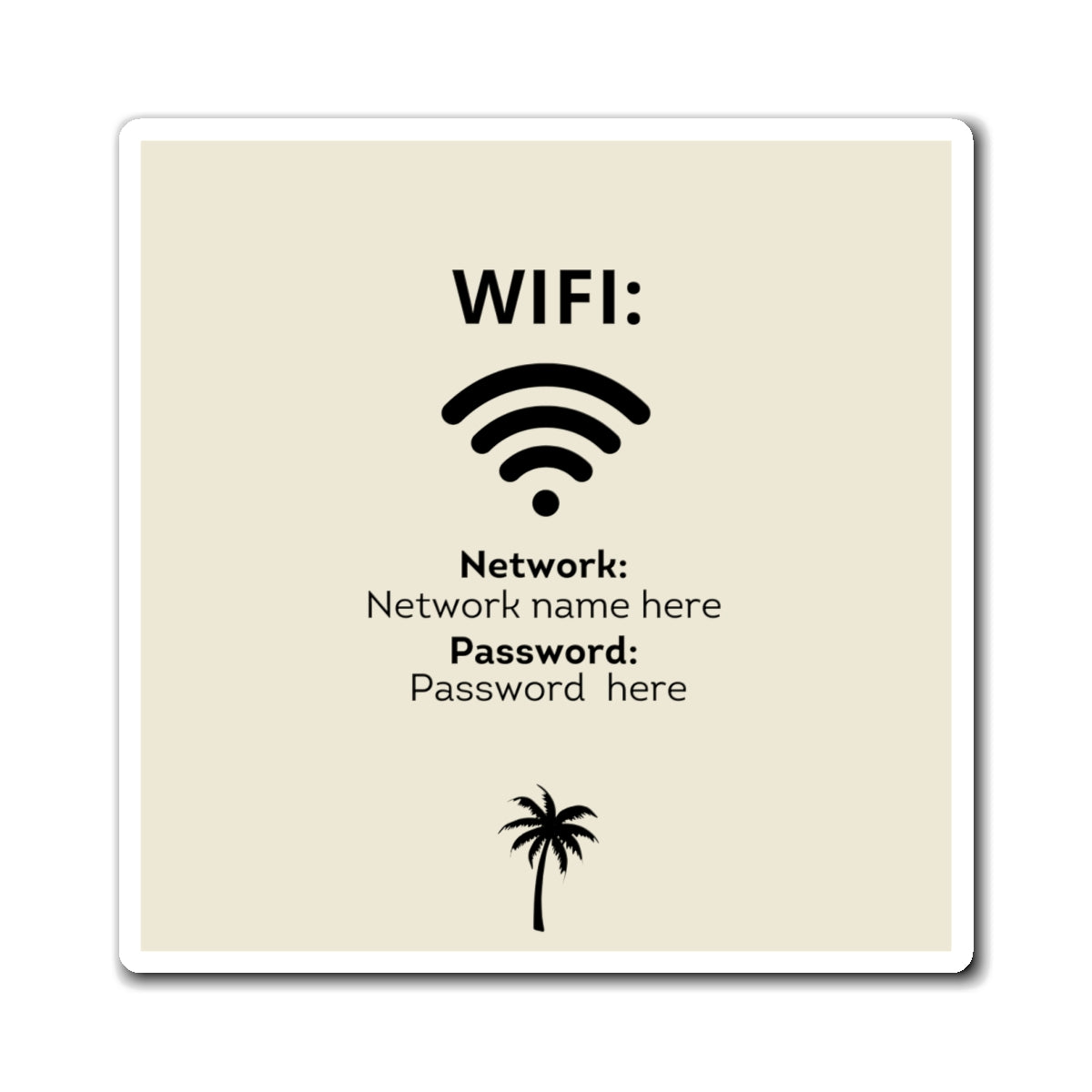 Airbnb Wifi Magnet, VRBO Wifi Magnet, Vacation Rental Wifi Sign, Wifi Sign, Rental Wifi Sign, Beach Design Design, Palm Tree