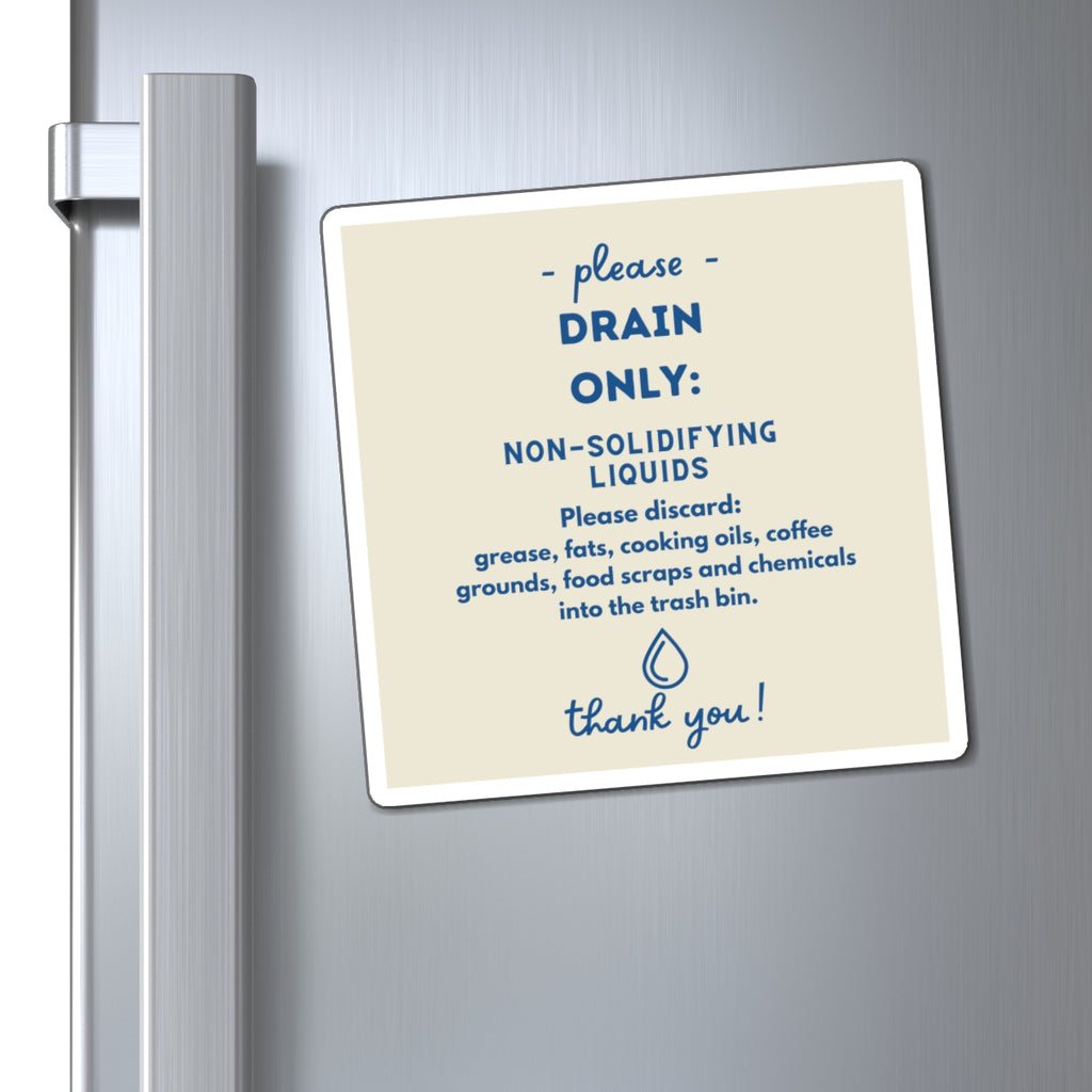 Drain Only Sign, Airbnb Sign, Vrbo Sign, Do not put down Sink sign, no solids down the drain, Sensitive Septic Sign, Airbnb Magnet