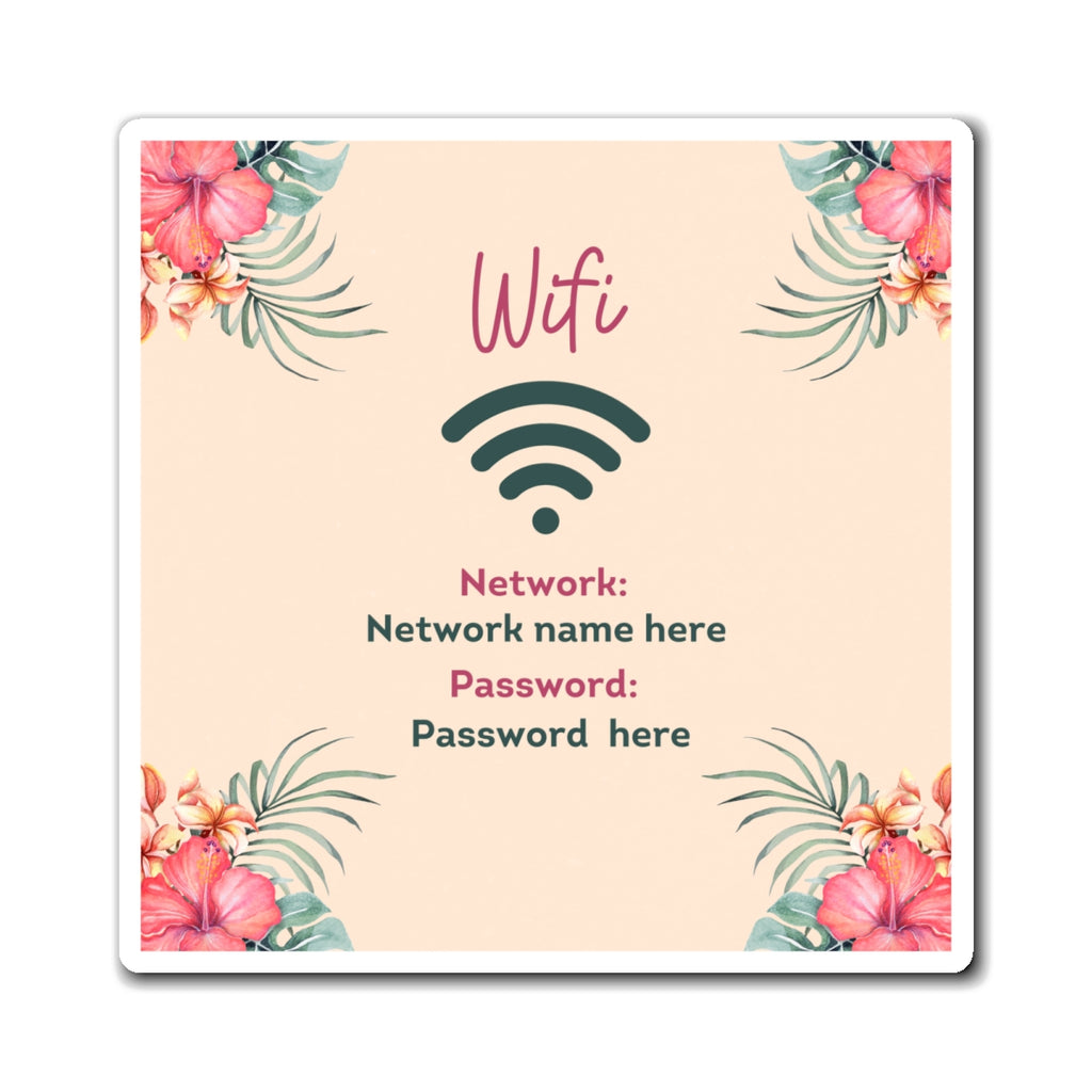 Airbnb Wifi Magnet, VRBO Wifi Magnet, Vacation Rental Wifi Sign, Wifi Sign, Rental Wifi Sign, Beach Rental, Tropical Design, Island rental
