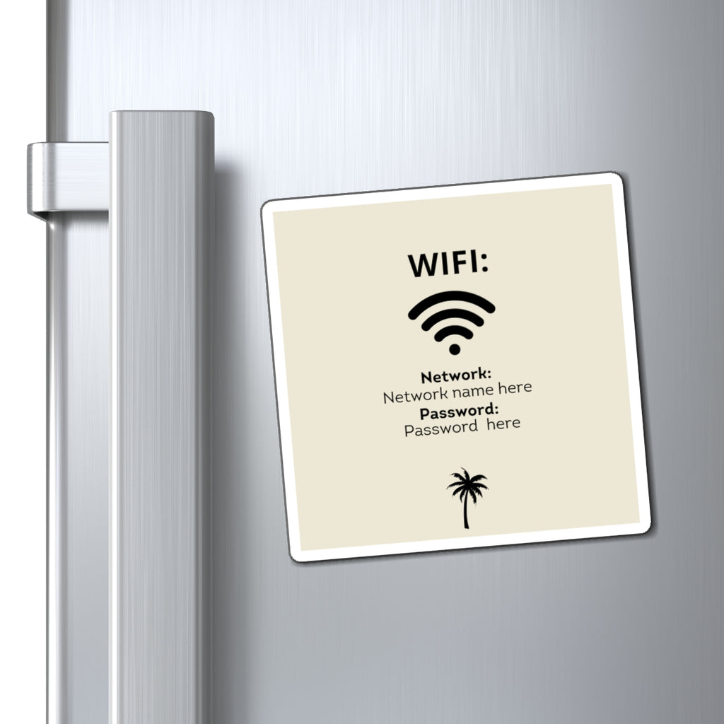 Airbnb Wifi Magnet, VRBO Wifi Magnet, Vacation Rental Wifi Sign, Wifi Sign, Rental Wifi Sign, Beach Design Design, Palm Tree