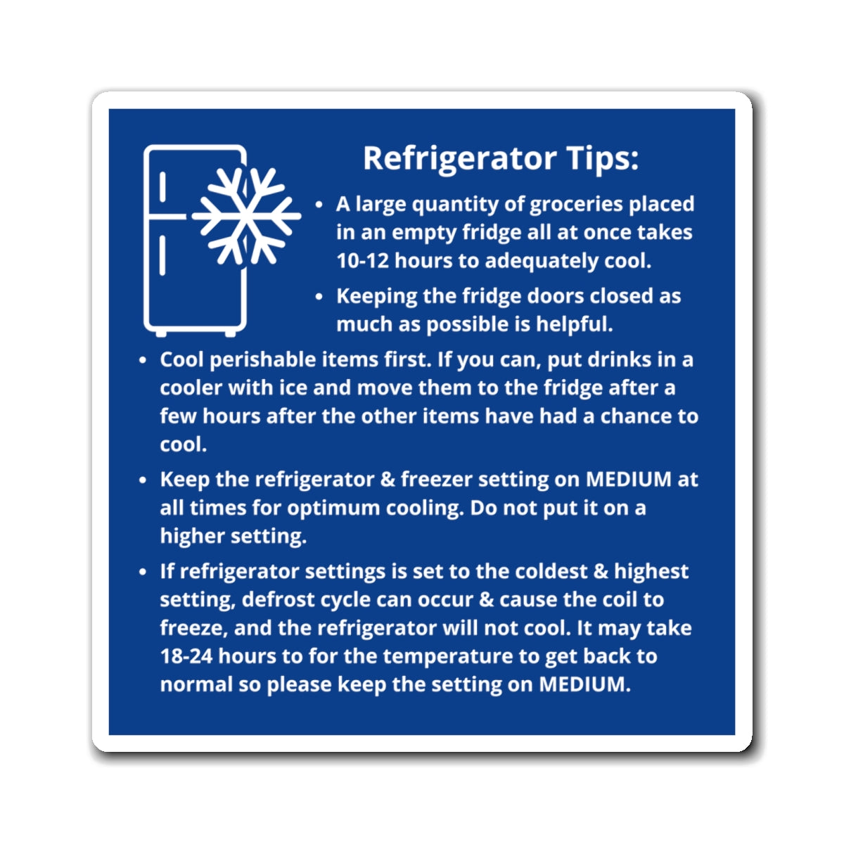 Airbnb Refrigerator Tips Magnet, Fridge Tips Advice, Airbnb Magnet, VRBO Magnet, Airbnb Freezer Magnet, Summer Magnet