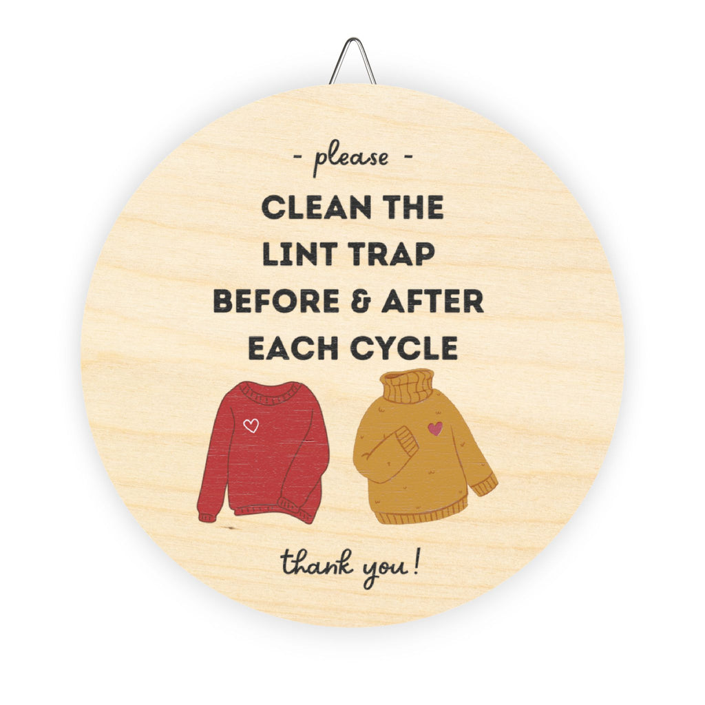 Please Clean Lint Trap Sign, Vacation Rental Sign, Airbnb Sign, VRBO Sign, Clean the Dryer Lint Screen