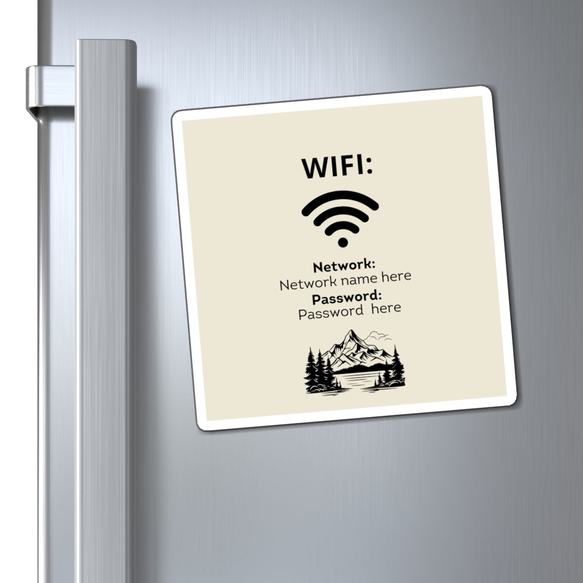 Airbnb Wifi Magnet, VRBO Wifi Magnet, Vacation Rental Wifi Sign, Wifi Sign, Rental Wifi Sign, Lake Design, Mountains