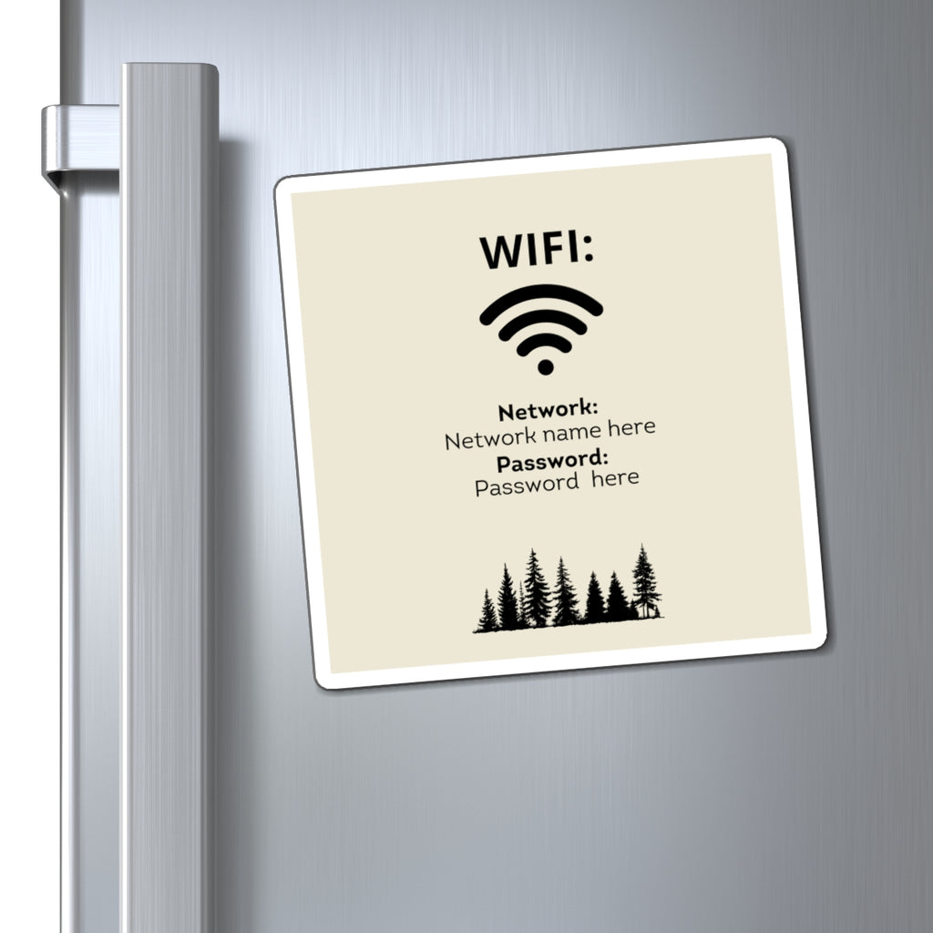 Airbnb Wifi Magnet, VRBO Wifi Magnet, Vacation Rental Wifi Sign, Wifi Sign, Rental Wifi Sign, Forest Tree Design, Smoky Mountains