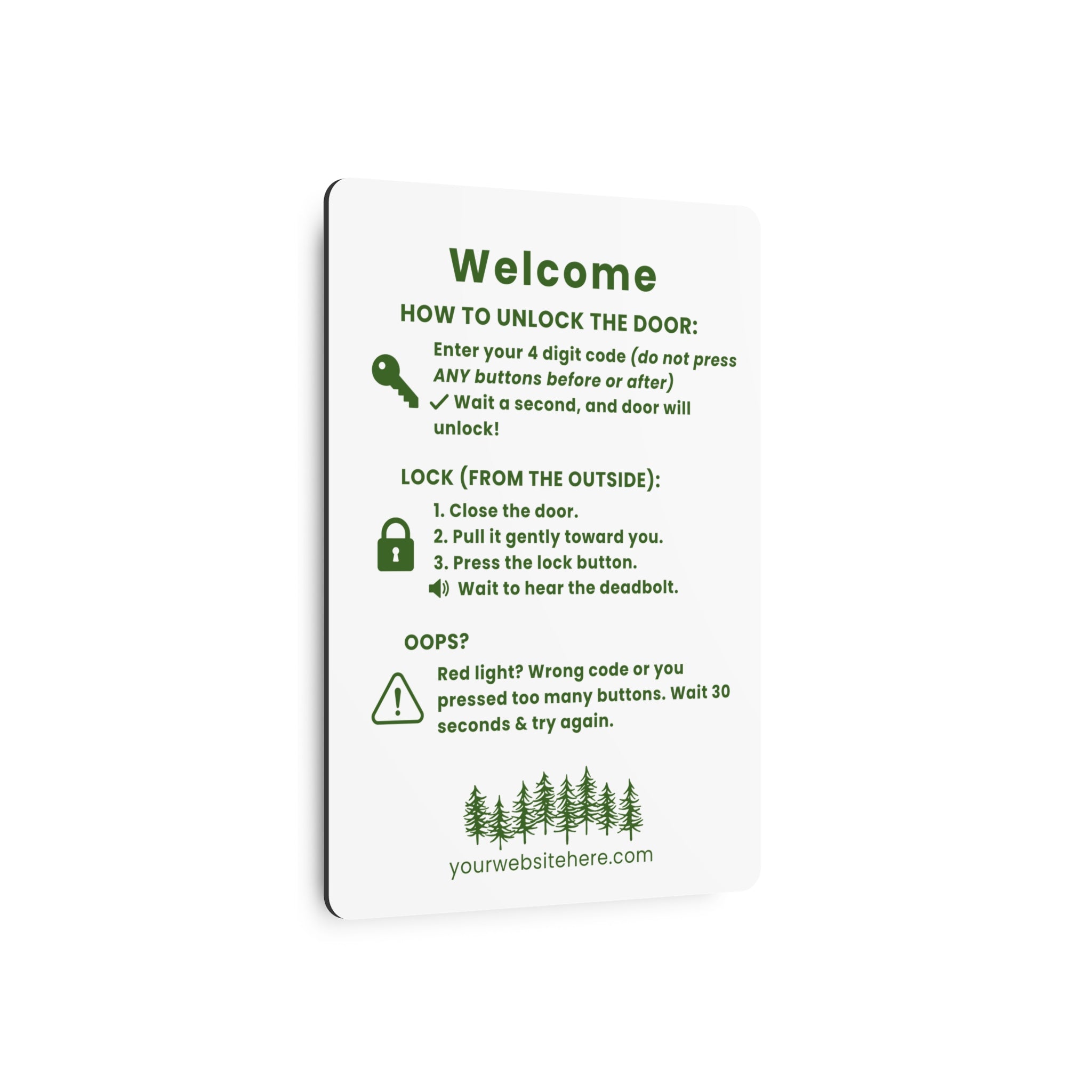 Custom Schlage Encode Lock Instructions for Guest, Airbnb Host Tool, VRBO Host Tool, How to Unlock door