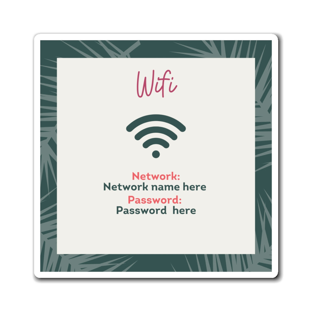 Airbnb Wifi Magnet, VRBO Wifi Magnet, Vacation Rental Wifi Sign, Cute Wifi Sign, Cabin Wifi Sign, Tropical Design, Beach Rental