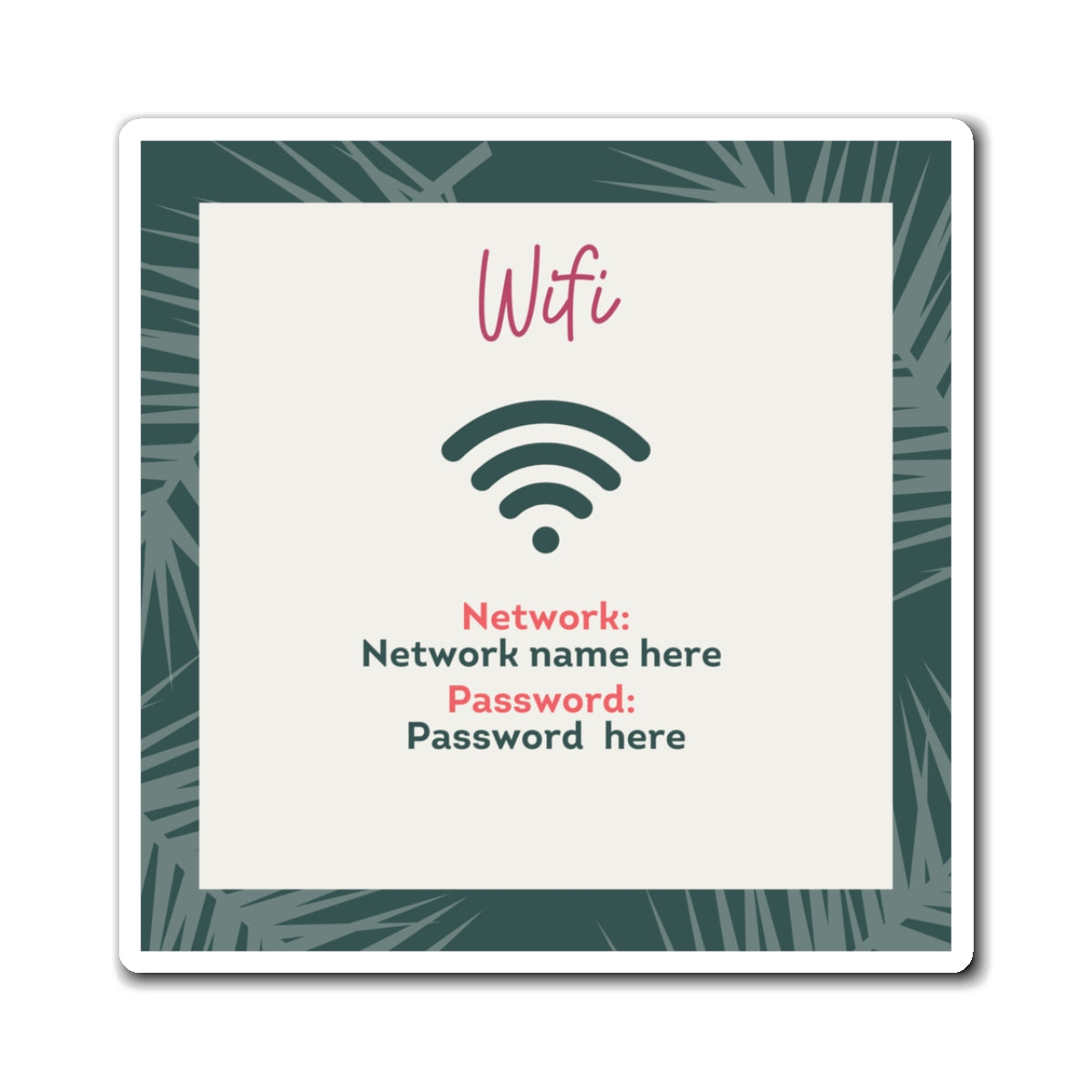 Airbnb Wifi Magnet, VRBO Wifi Magnet, Vacation Rental Wifi Sign, Cute Wifi Sign, Cabin Wifi Sign, Tropical Design, Beach Rental