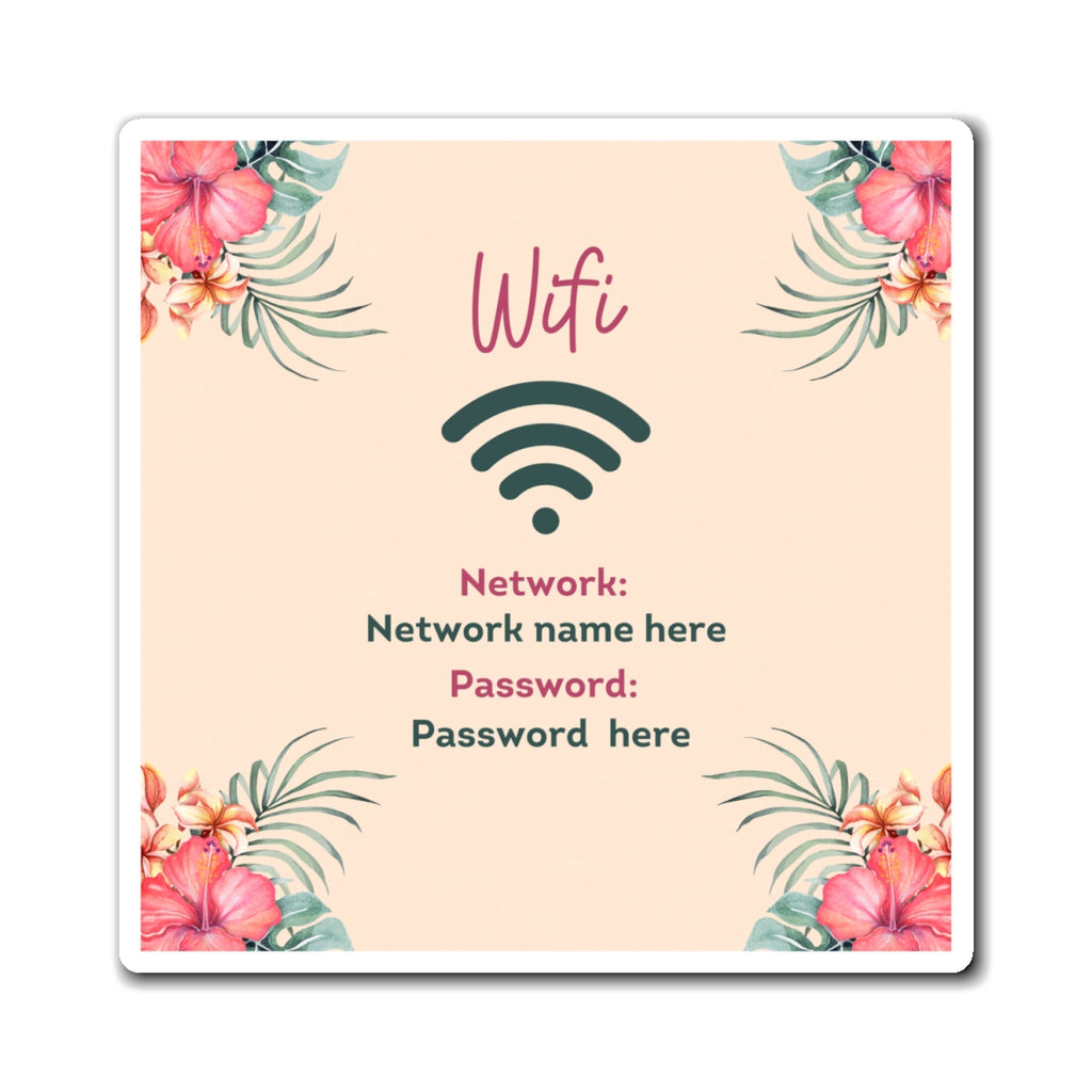 Airbnb Wifi Magnet, VRBO Wifi Magnet, Vacation Rental Wifi Sign, Wifi Sign, Rental Wifi Sign, Beach Rental, Tropical Design, Island rental