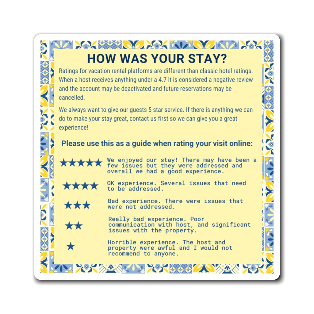 Airbnb Review Magnet 5 Star Ratings Guide Ratings Explanation Magnet 5 Star Magnet for Hosts, VRBO Review Magnet