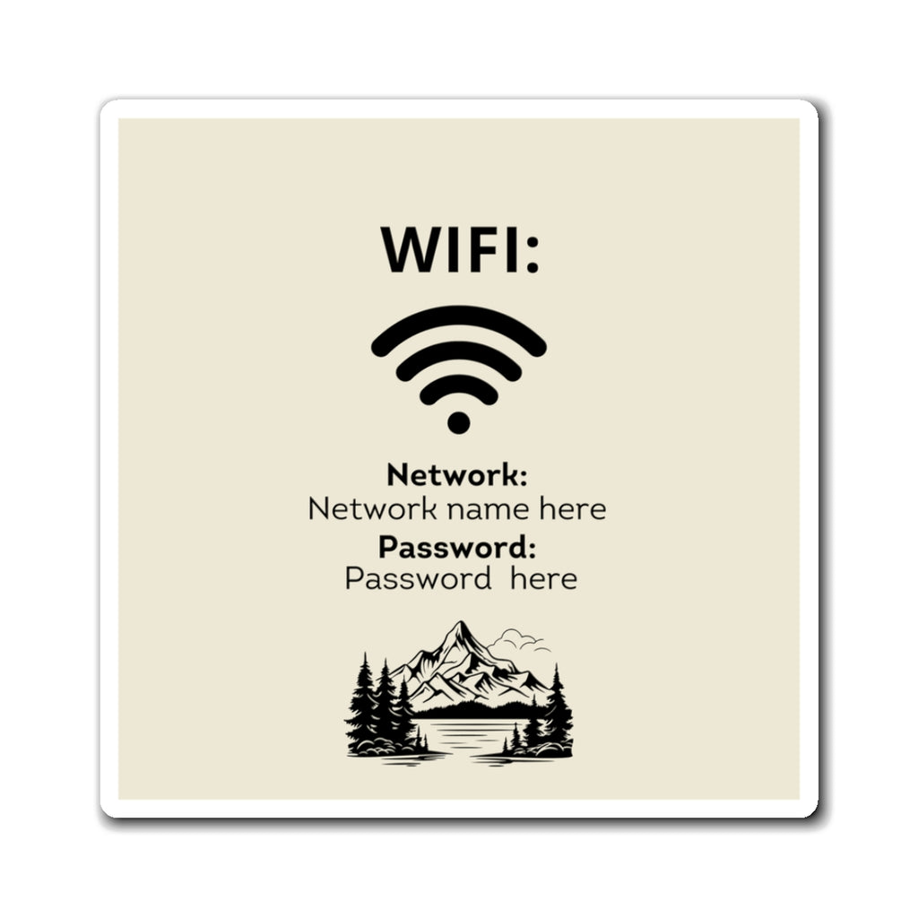 Airbnb Wifi Magnet, VRBO Wifi Magnet, Vacation Rental Wifi Sign, Wifi Sign, Rental Wifi Sign, Lake Design, Mountains