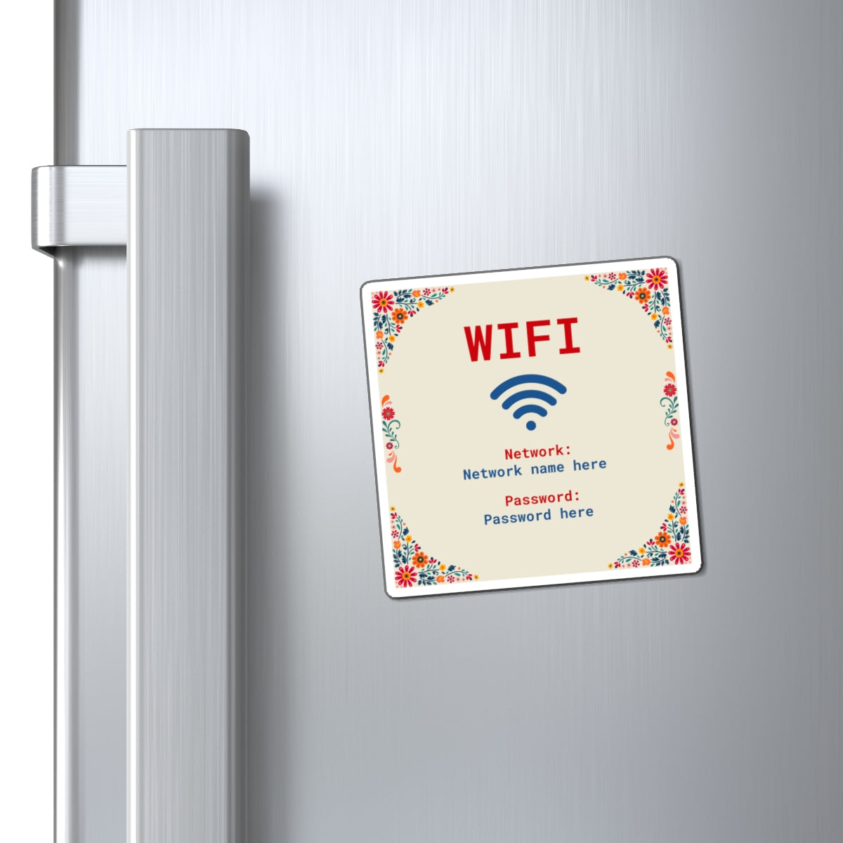 Vacation Rental Wifi Sign, Floral wifi sign, Airbnb Wifi Sign with Flowers, Wifi Sign for Fridge, Internet Password sign