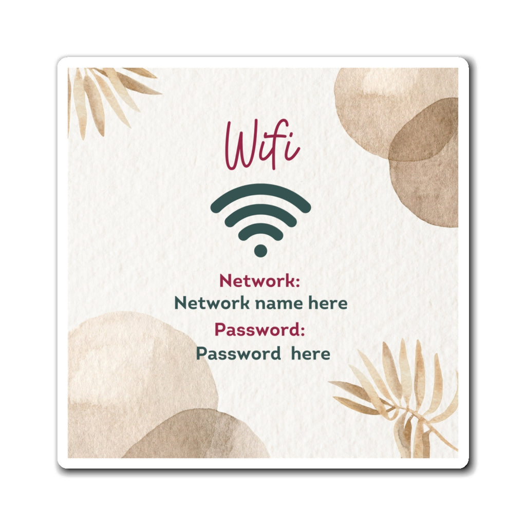 Airbnb Wifi Magnet, VRBO Wifi Magnet, Vacation Rental Wifi Sign, Wifi Sign, Rental Wifi Sign, Beach Rental, Boho Design, Desert Rental