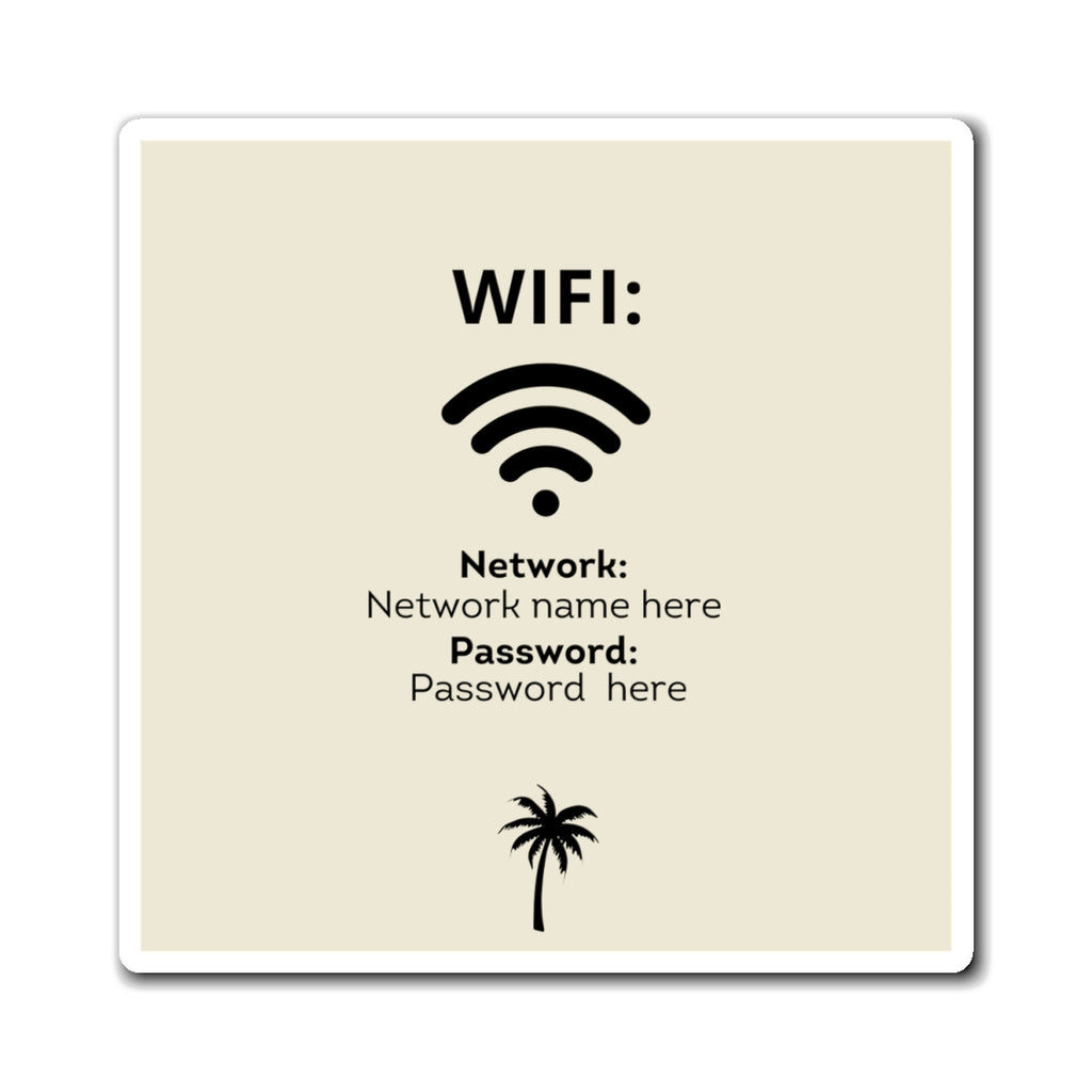 Airbnb Wifi Magnet, VRBO Wifi Magnet, Vacation Rental Wifi Sign, Wifi Sign, Rental Wifi Sign, Beach Design Design, Palm Tree