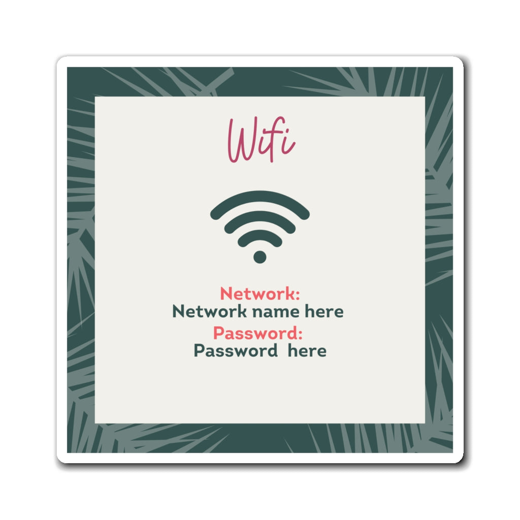 Airbnb Wifi Magnet, VRBO Wifi Magnet, Vacation Rental Wifi Sign, Cute Wifi Sign, Cabin Wifi Sign, Tropical Design, Beach Rental