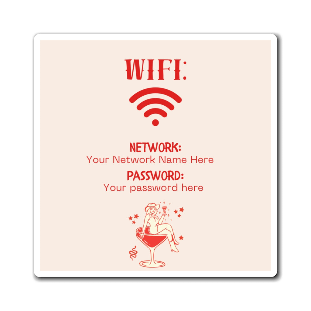 Airbnb Wifi Magnet, VRBO Wifi Magnet, Vacation Rental Wifi Sign, Wifi Sign, Rental Wifi Sign, Nashville Design, Cowgirl Desiign