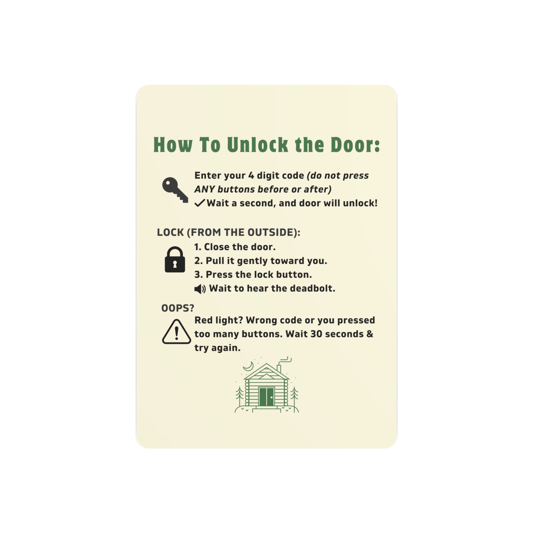 Schlage Encode Lock Instructions for Guest, Airbnb Host Tool, VRBO Host Tool, How to Unlock the Door