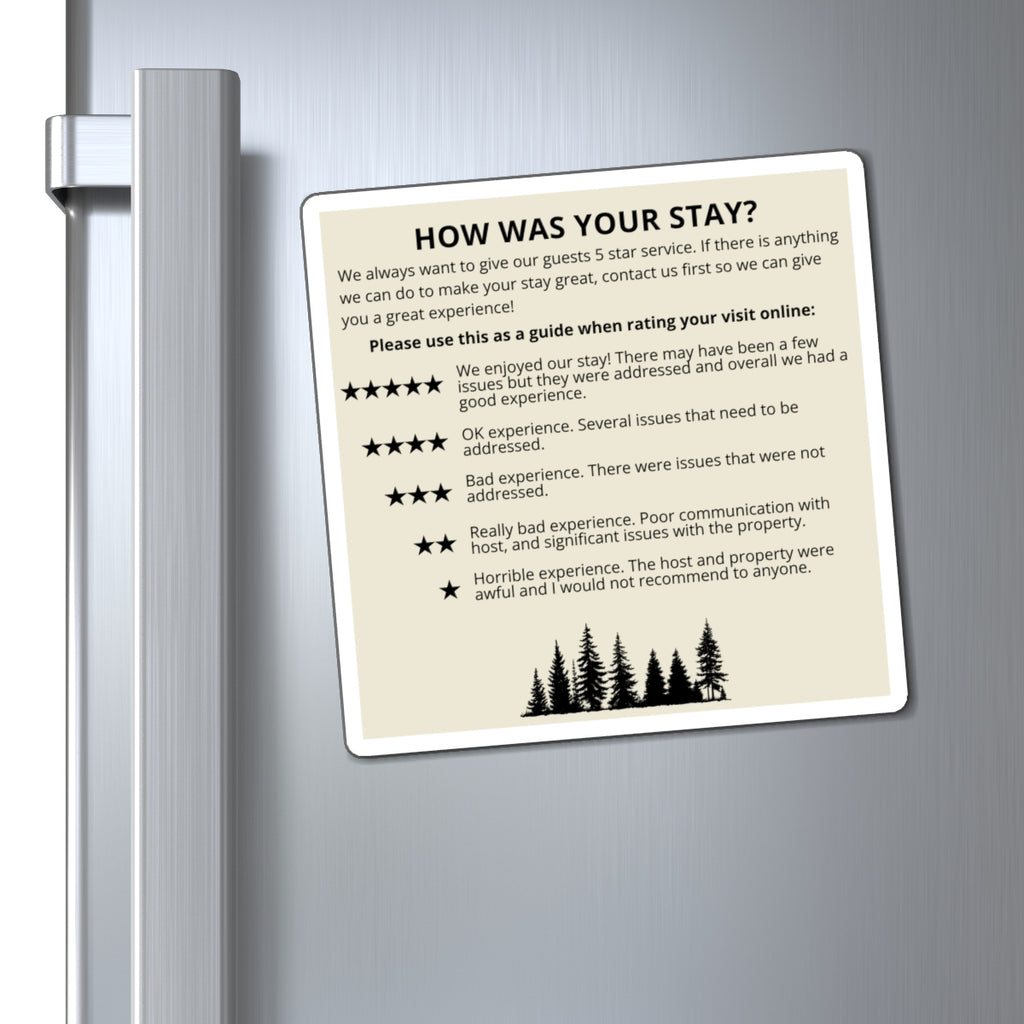 Airbnb 5-Star Review Magnet: Superhost Rating Sign, Forest Airbnb, National Forest, Cabin magnet, VRBO Magnet