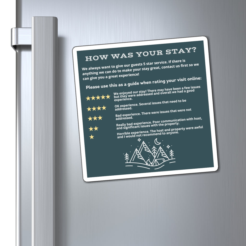 Airbnb Review Magnet 5 Star Ratings Guide Ratings Explanation Magnet 5 Star Magnet for Hosts, Mountain Design